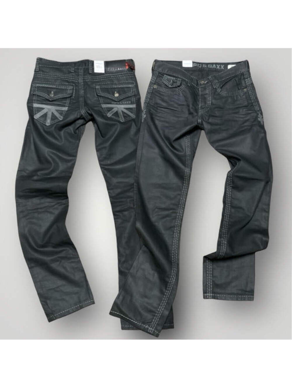 Men's Cipo & Baxx CD295 Black Wax Denim Pants